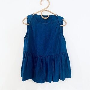 Rachel Comey 100% linen blue peplum top